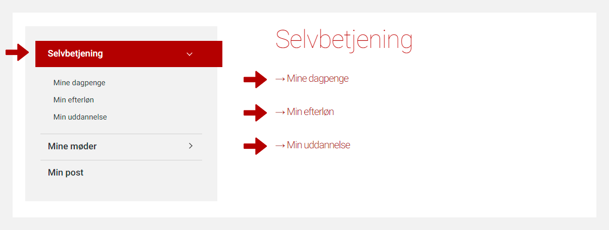 Min side - selvbetjening